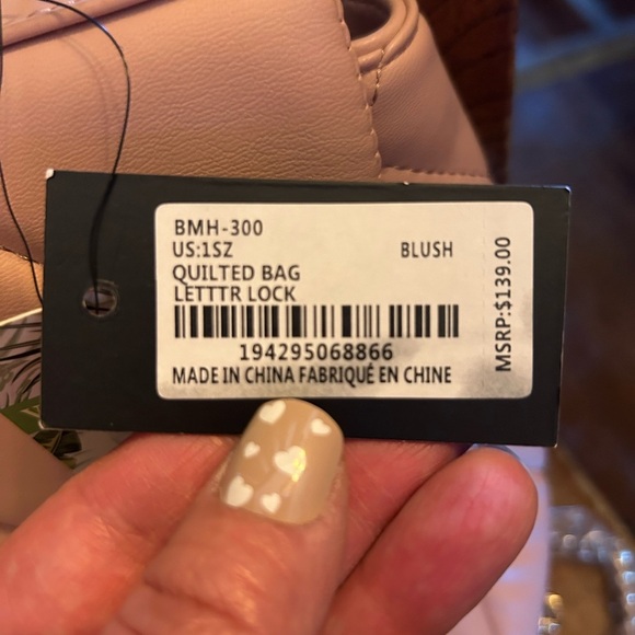 Badgley Mischka Blush Quilted Bag Letter Lock NWT!! - Picture 11 of 15